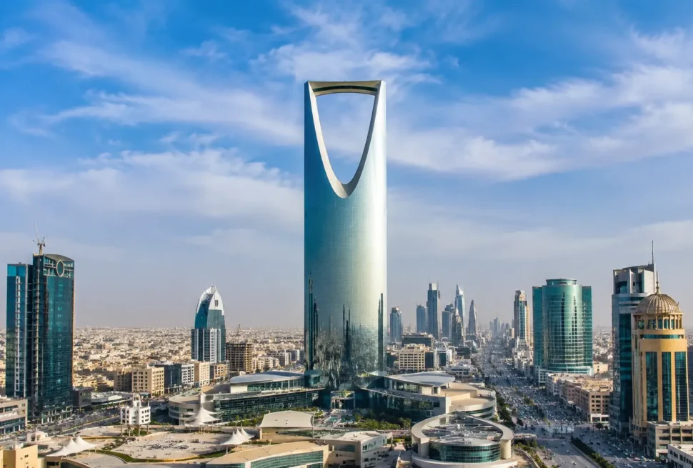 Kingdom Centre and modern Riyadh skyline in Saudi Arabia