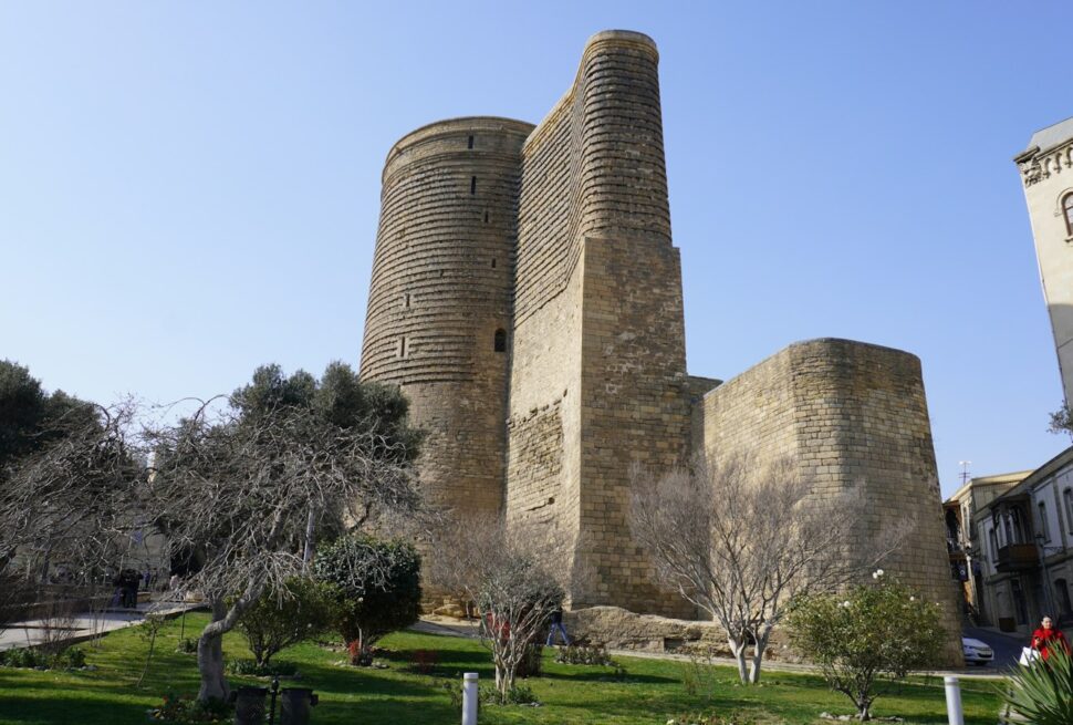 The Maiden Tower in Baku's Old City, Azerbaijan