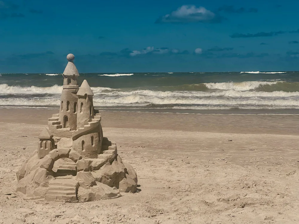 Sand castle near the ocean